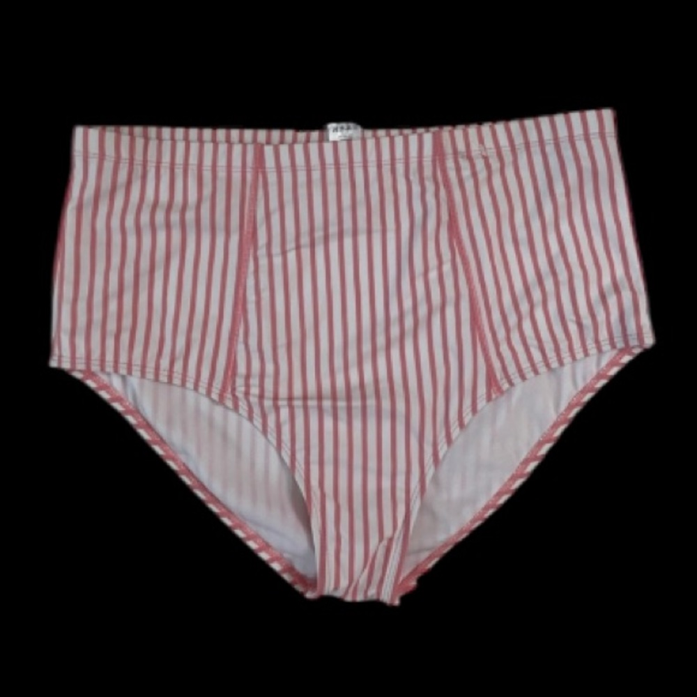 Coral Reef Pinkie Dainty Stripe Swim Bottoms  Brand New Women Size XL